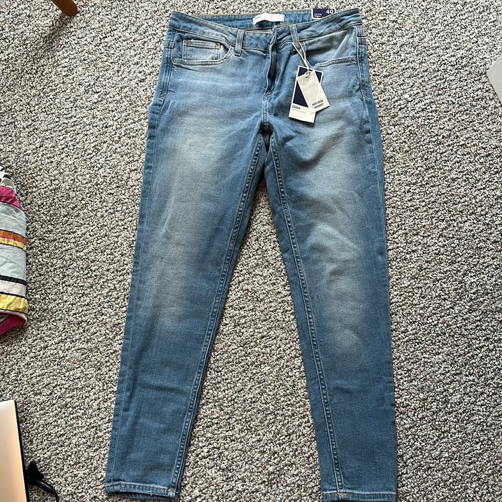 NWT zara jeans mid rise skinny